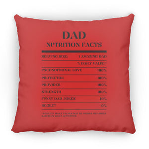 Nutrition Facts Pillow - Dad - Black