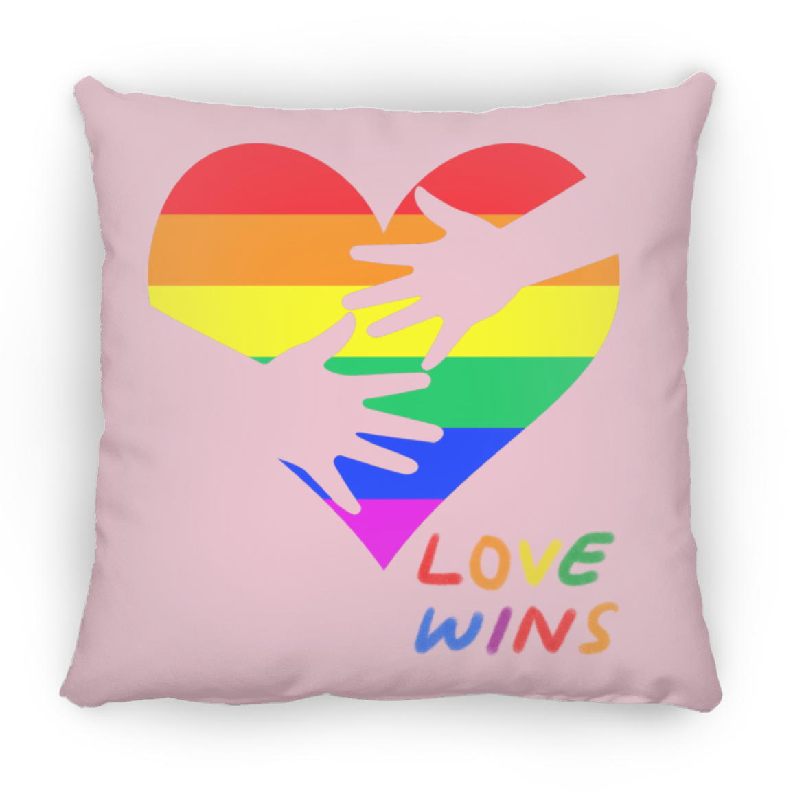 Love Wins Heart Square Pillow