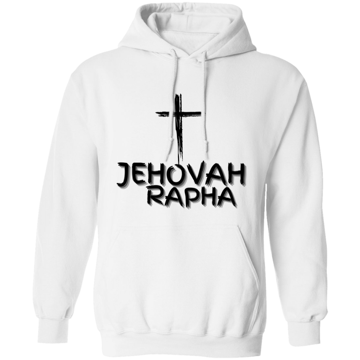 Jehovah Rapha Pullover Hoodie Front & Back - Black