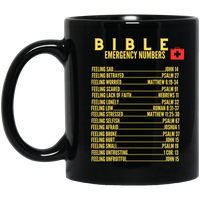 Emergency Bible Numbers Christian Mug Gold