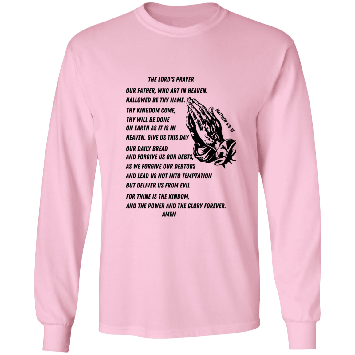 Lord's Prayer Black Long Sleeve Shirt