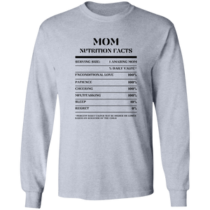 Nutrition Facts T-Shirt LS - Mom - Black