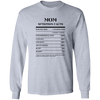 Nutrition Facts T-Shirt LS - Mom - Black