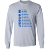 Jesus Is Christian T-Shirt - Long Sleeve Blue