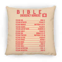 Emergency Bible Numbers Christian Pillow Red