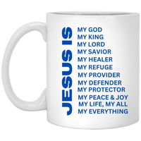 Jesus Is Christian Mug Blue