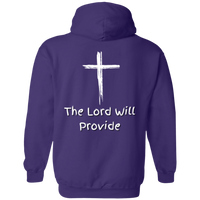 Jehovah Jireh Pullover Hoodie Front & Back - White