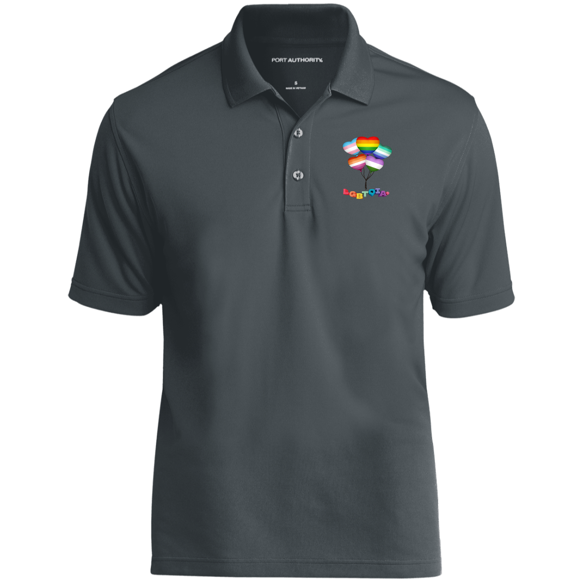 Pride Heart Balloons Short Sleeve Polo