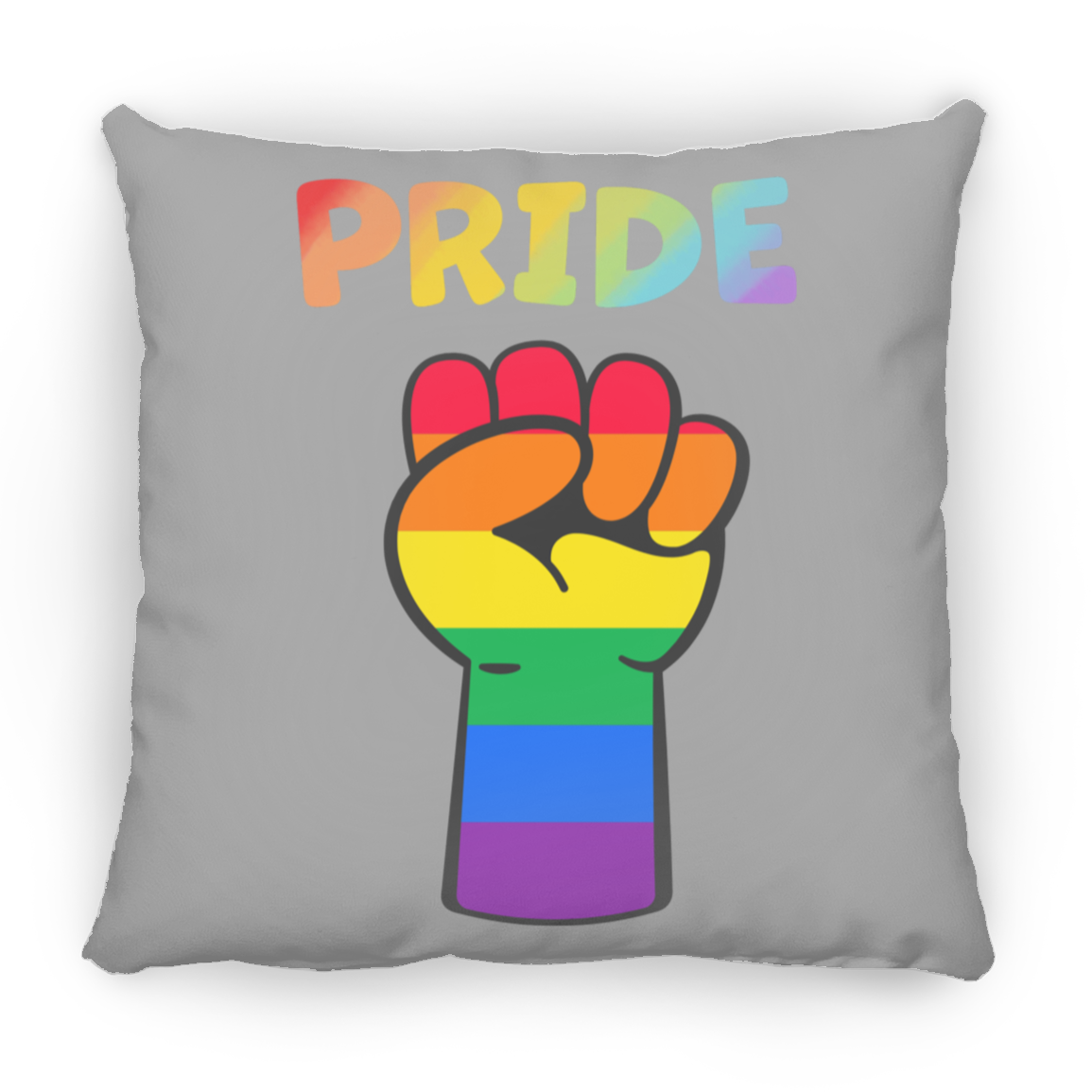 Rainbow Pride Fist Sqaure Pillow