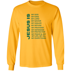 Jesus Is Christian T-Shirt - Long Sleeve Green