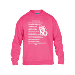 Lord's Prayer Youth Crewneck Sweatshirt - White