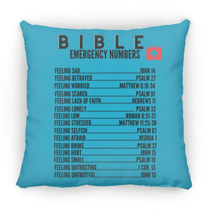 Emergency Bible Numbers Christian Pillow Black