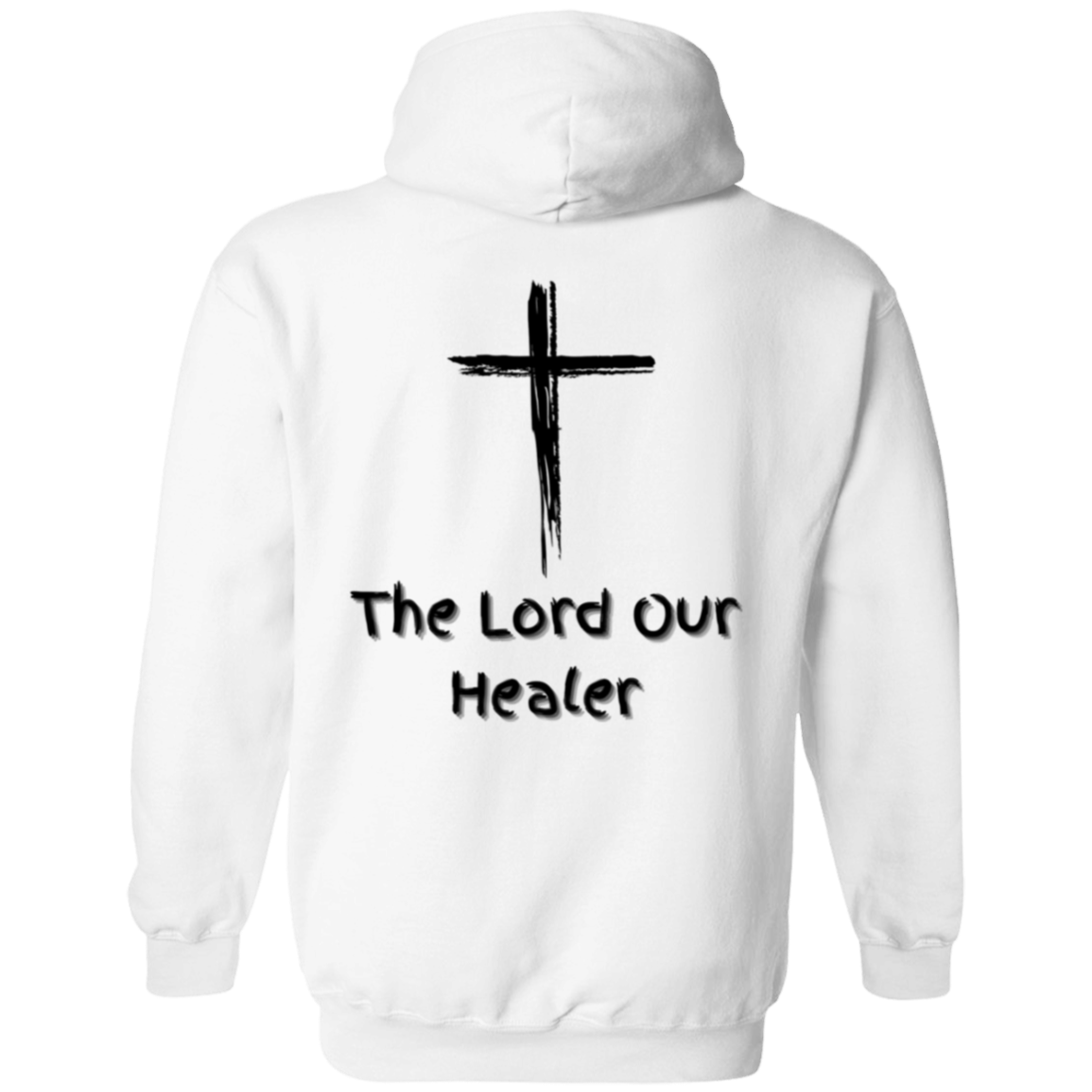 Jehovah Rapha Pullover Hoodie Front & Back - Black