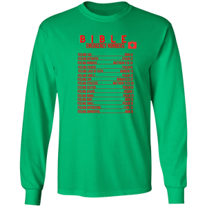 Emergency Bible Numbers Christian T-Shirt - Long Sleeve Red