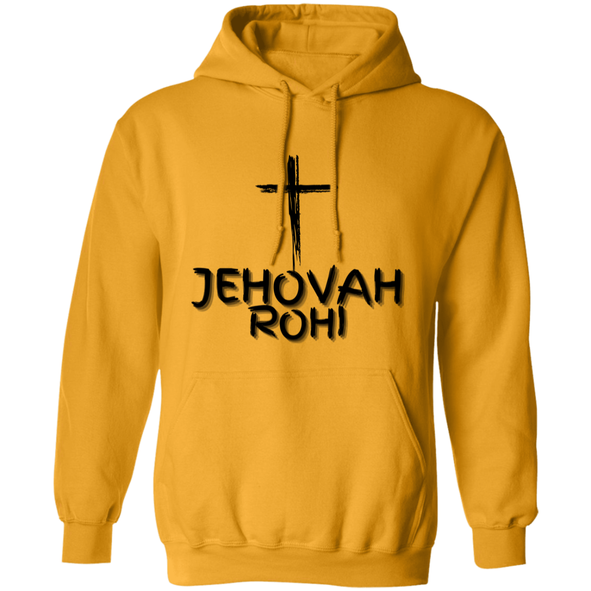 Jehovah Rohi Pullover Hoodie Front & Back - Black