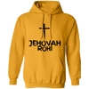 Jehovah Rohi Pullover Hoodie Front & Back - Black