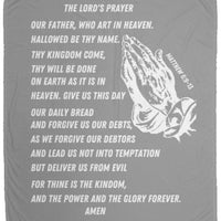 Lord's Prayer Cozy Plush Fleece Blanket - White
