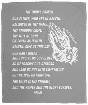 Lord's Prayer Cozy Plush Fleece Blanket - White