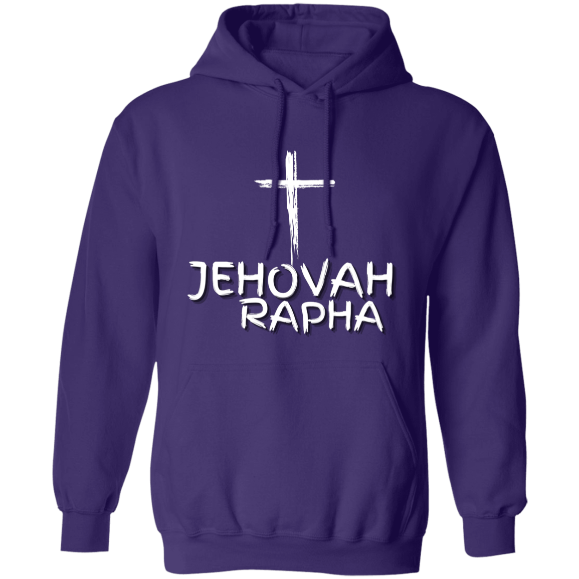 Jehovah Rapha Pullover Hoodie Front & Back - White