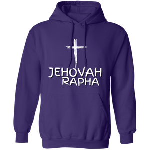 Jehovah Rapha Pullover Hoodie Front & Back - White