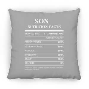 Nutrition Facts Pillow - Son - White