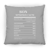 Nutrition Facts Pillow - Son - White