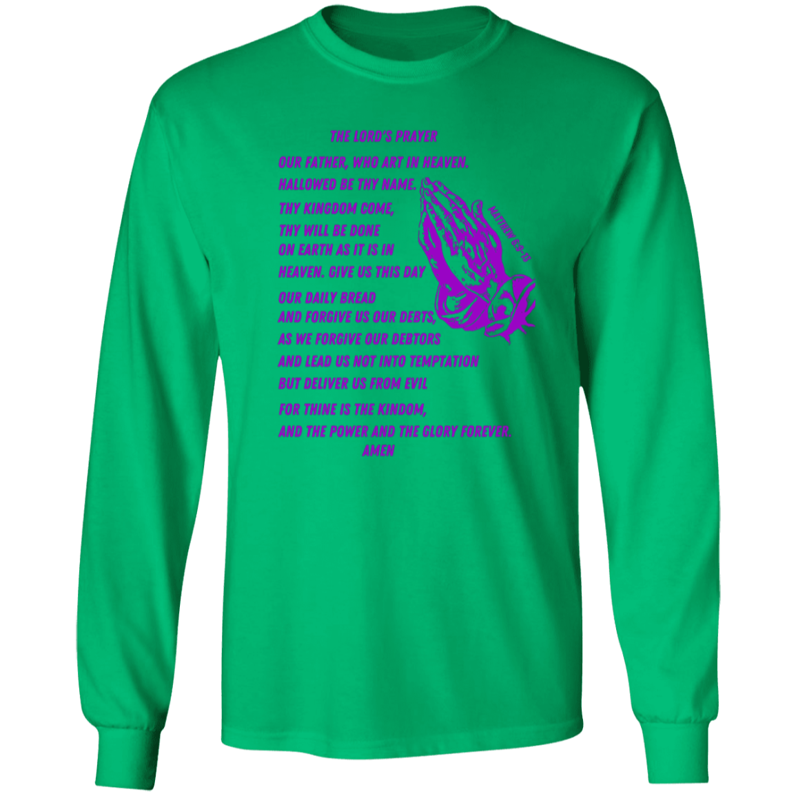 Lord's Prayer Long Sleeve T-shirt Purple