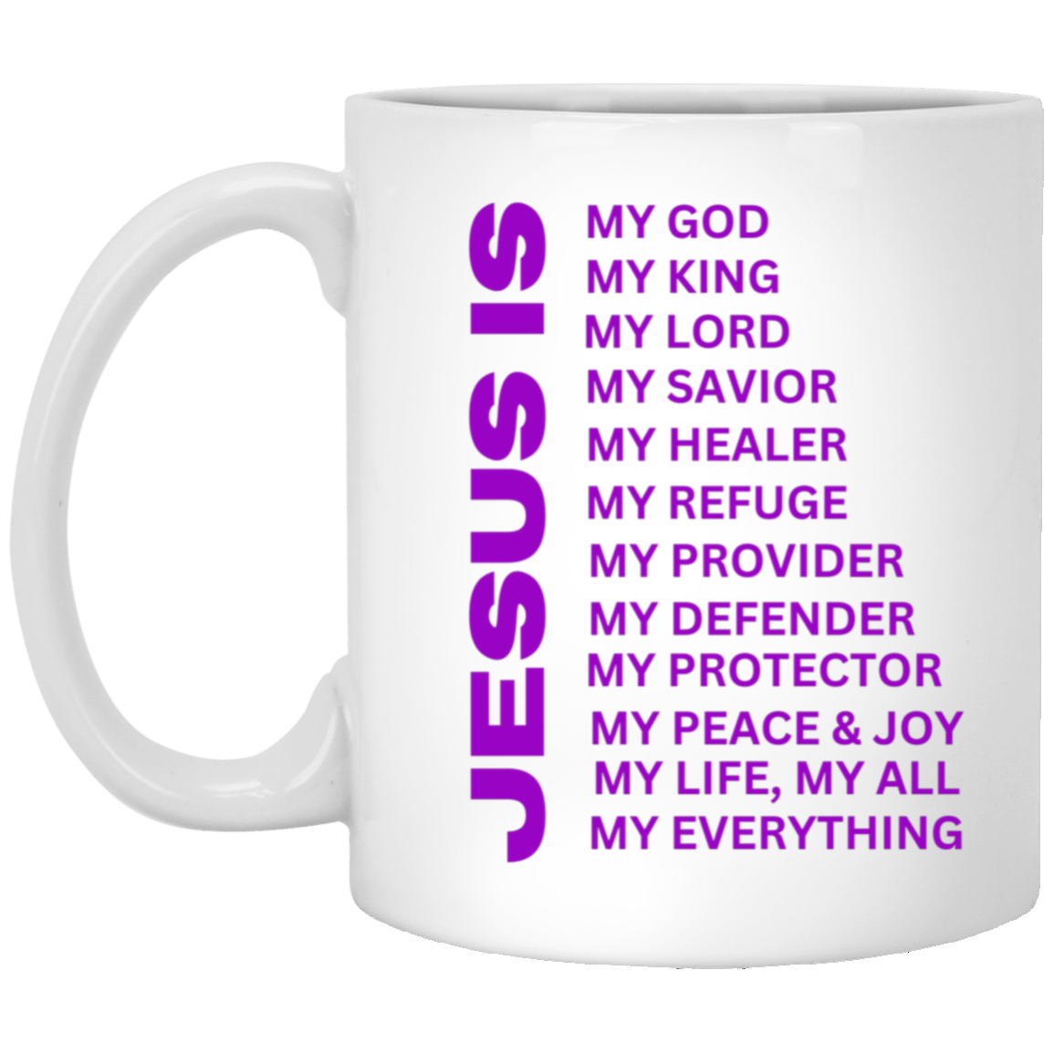 Jesus Is Christian Mug Purple