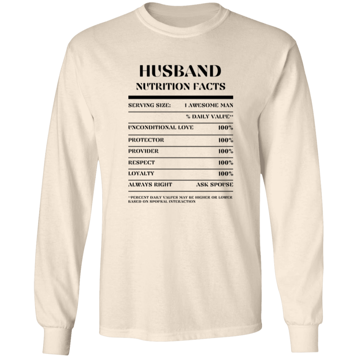 Nutrition Facts T-Shirt LS - Husband - Black