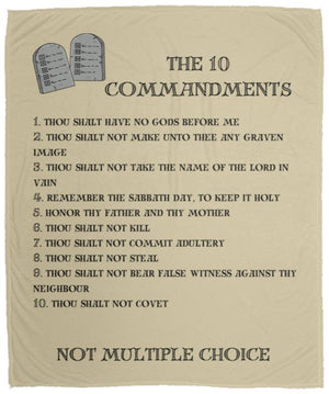 The 10 Commandments Cozy Plush Fleece Blanket - Black