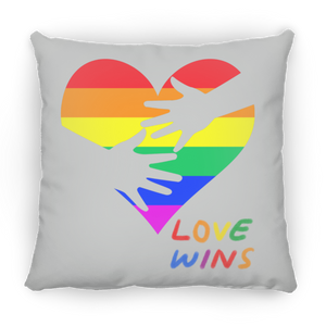 Love Wins Heart Square Pillow