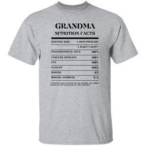 Nutrition Facts T-Shirt SS - Grandma - Black