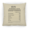 Nutrition Facts Pillow - Son - Black