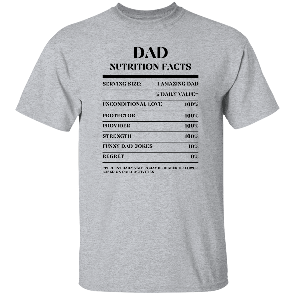 Nutrition Facts T-Shirt SS - Dad - Black