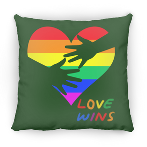 Love Wins Heart Square Pillow