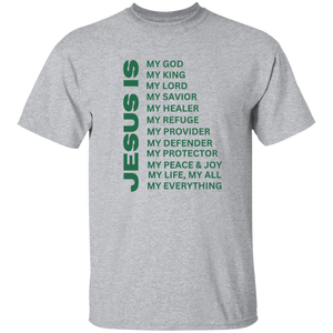 Jesus Is Christian T-Shirt - Short Sleeve Green