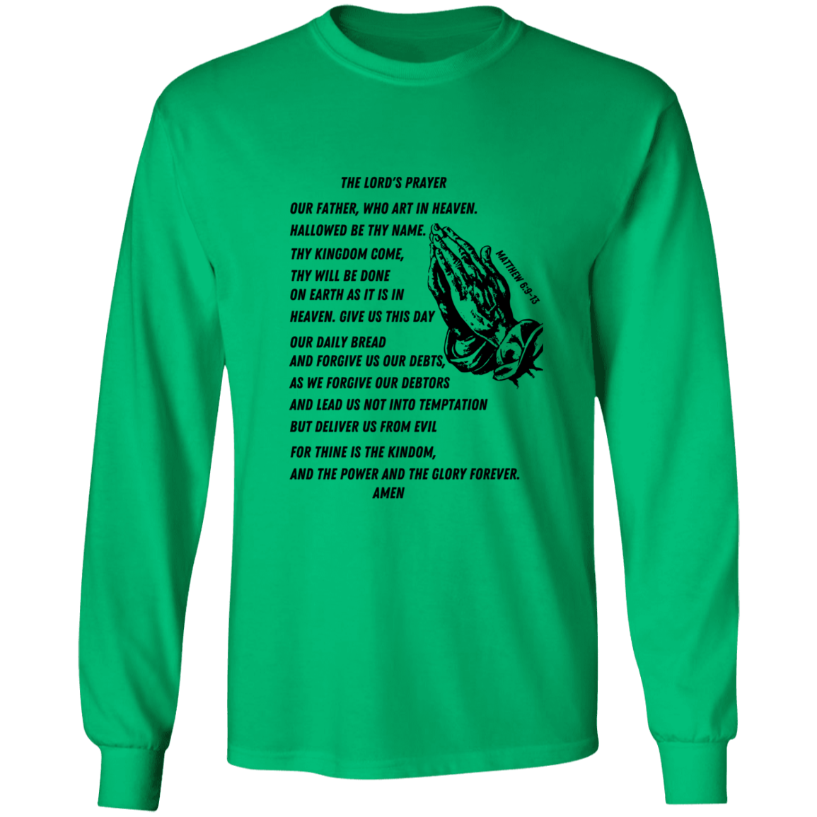 Lord's Prayer Black Long Sleeve Shirt