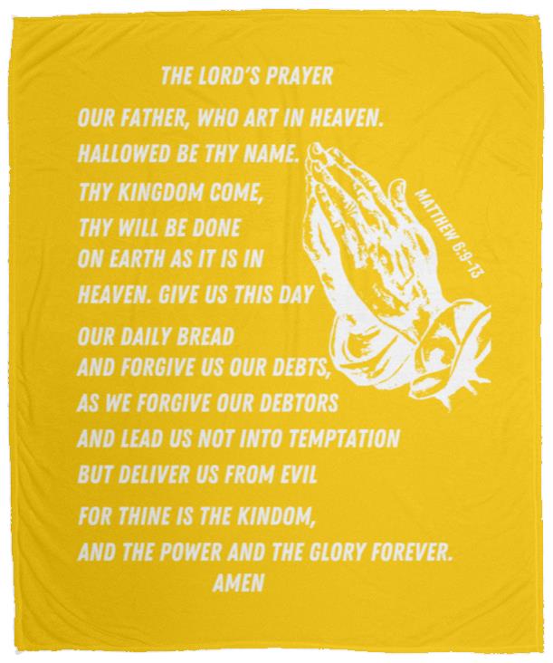 Lord's Prayer Cozy Plush Fleece Blanket - White