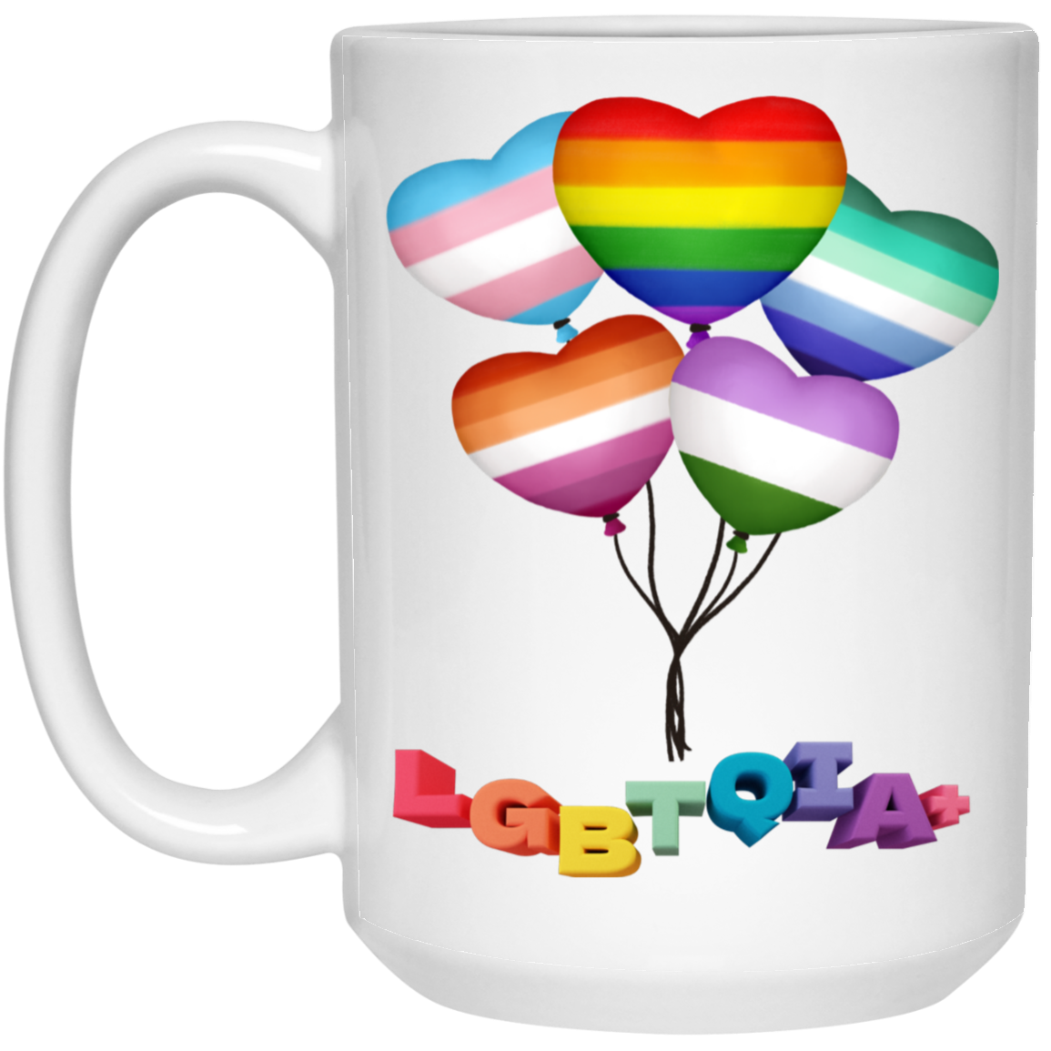 Pride Heart Balloons Mug