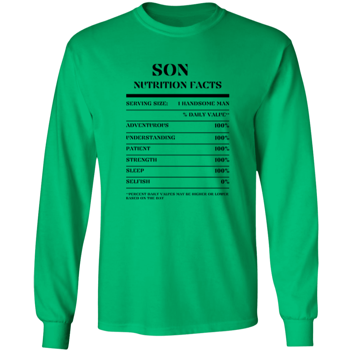 Nutrition Facts T-Shirt LS - Son - Black