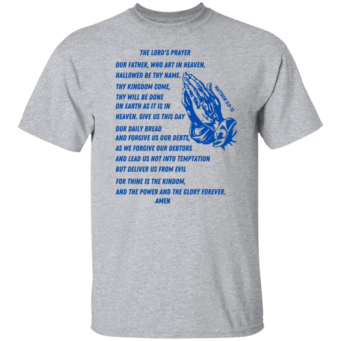 Lord's Prayer Short Sleeve T-shirt Blue