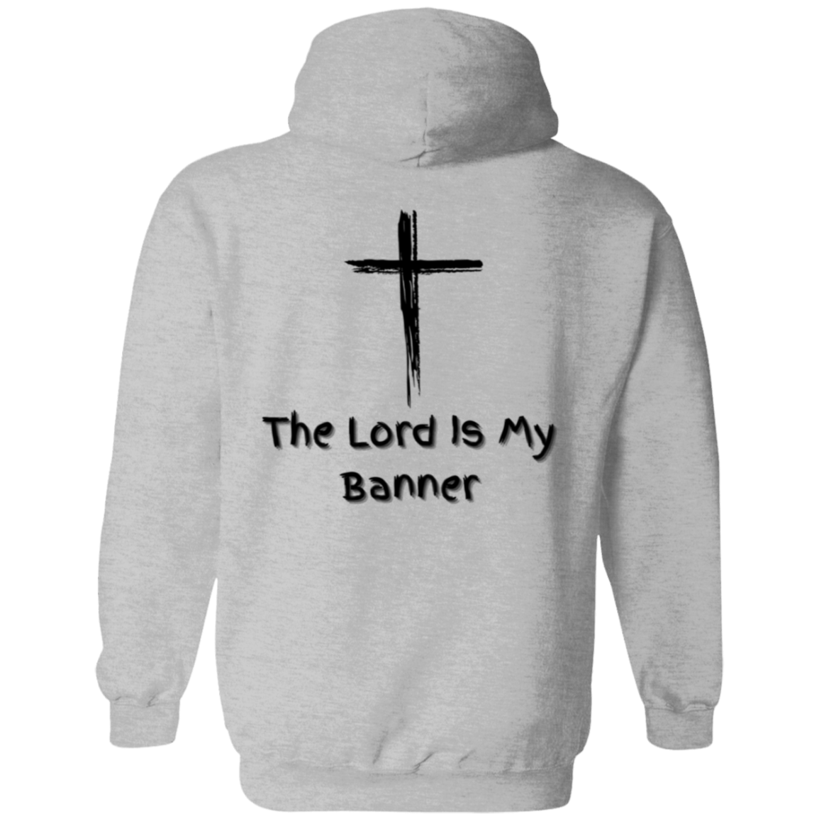 Jehovah Nissi Pullover Hoodie Front & Back - Black