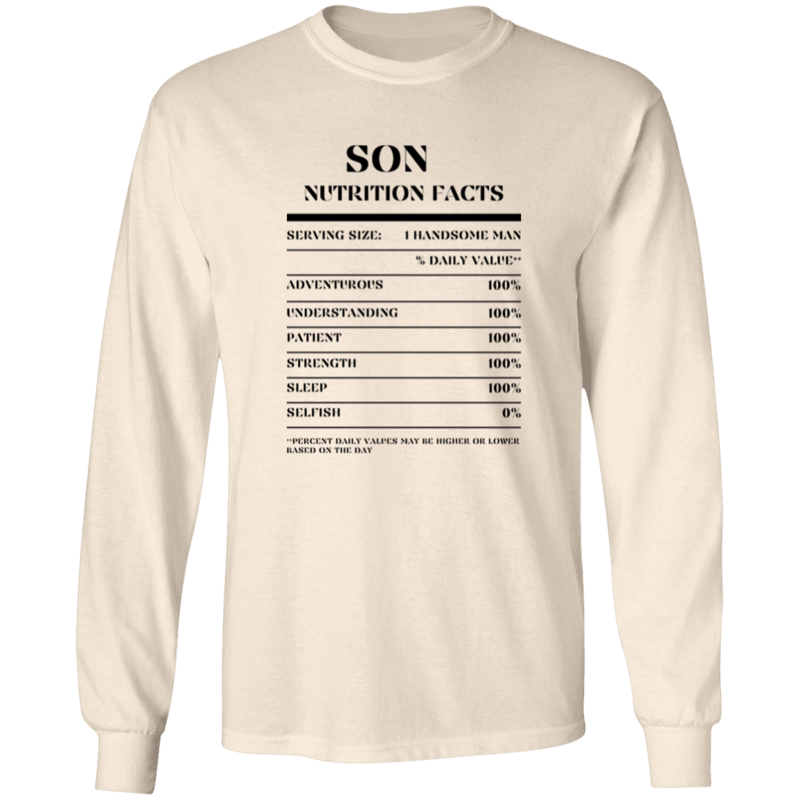 Nutrition Facts T-Shirt LS - Son - Black