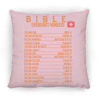 Emergency Bible Numbers Christian Pillow Orange