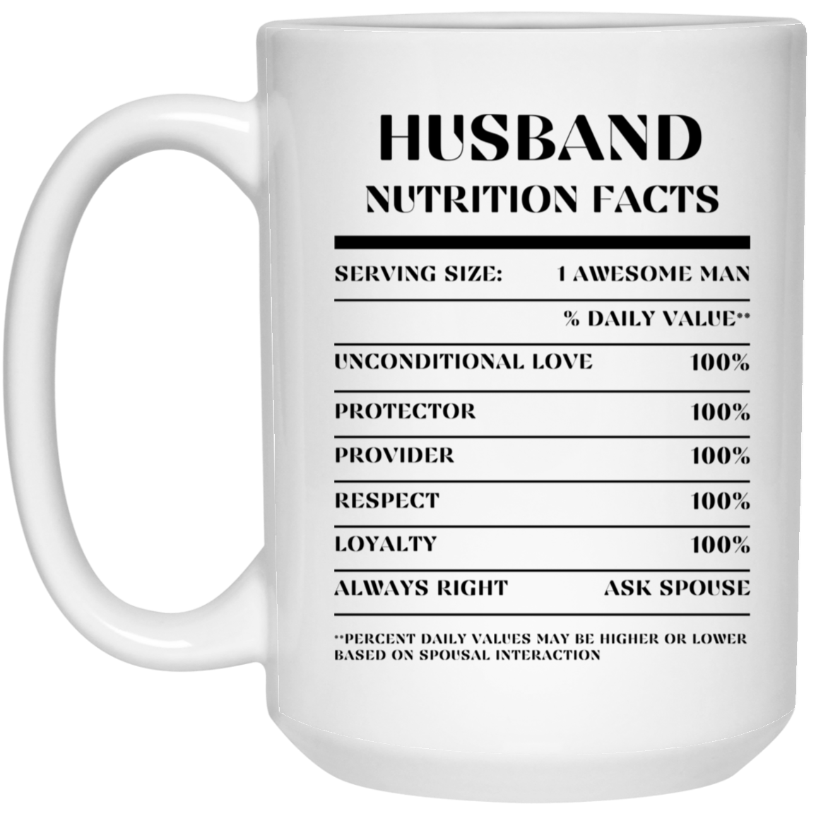 Nutrition Facts Mug - Husband