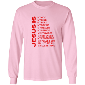 Jesus Is Christian T-Shirt - Long Sleeve Red