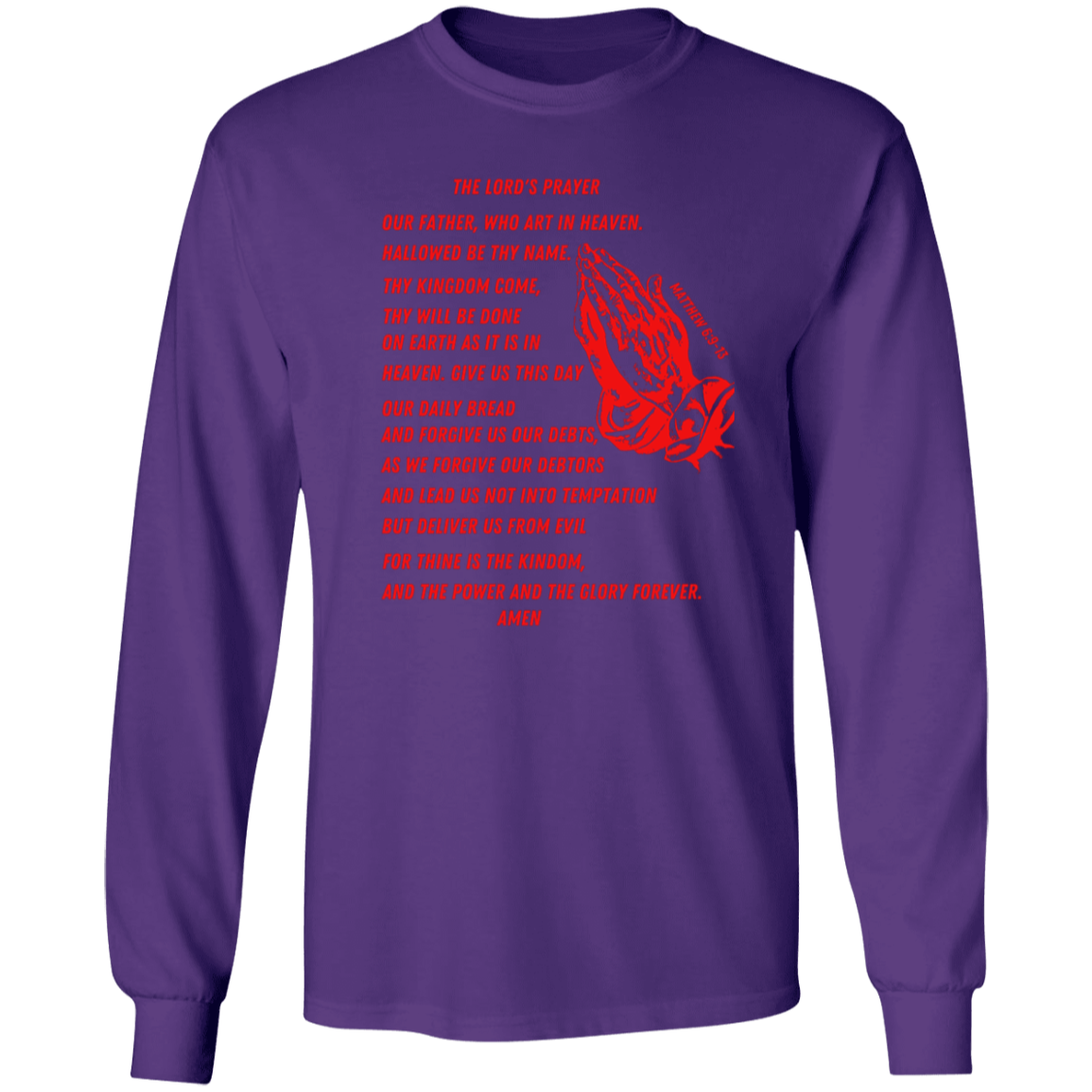 Lord's Prayer Long Sleeve T-shirt Red