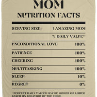 Nutrition Facts Mom Cozy Plush Fleece Blanket - Black