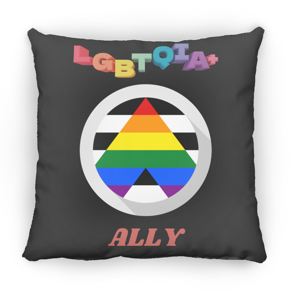 LGBTQIA+ ALLY SQUARE PILLOW