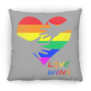 Love Wins Heart Square Pillow